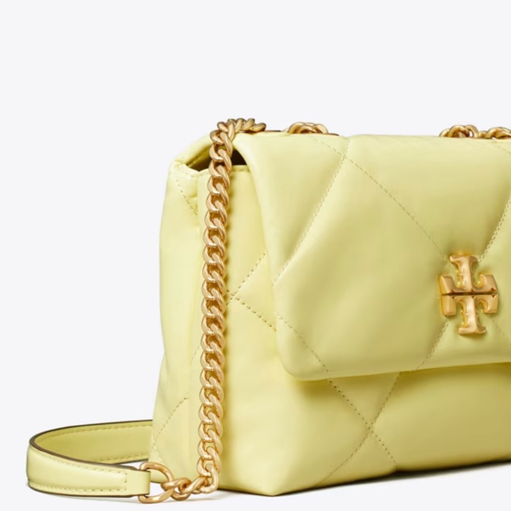 NWT Tory Burch Kira Diamond Quilt Small Shoulder Bag Convertible Frozen Zest - Picture 3 of 16